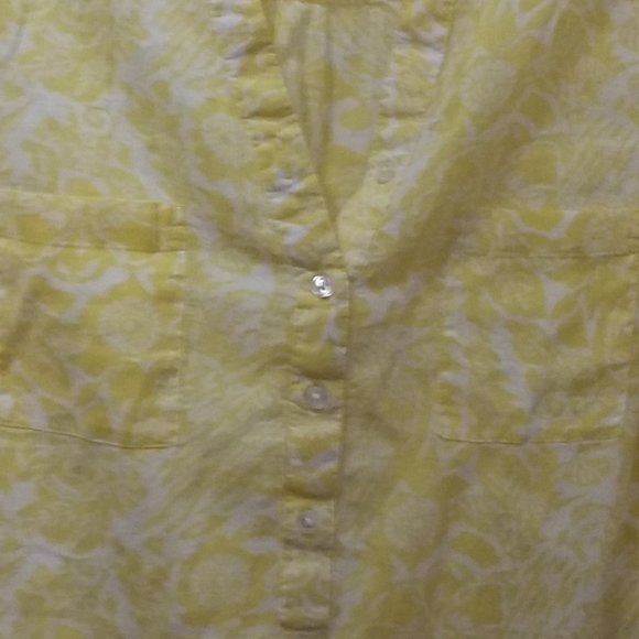 Yellow patterned blouse - long sleeve - Picture 3 of 4